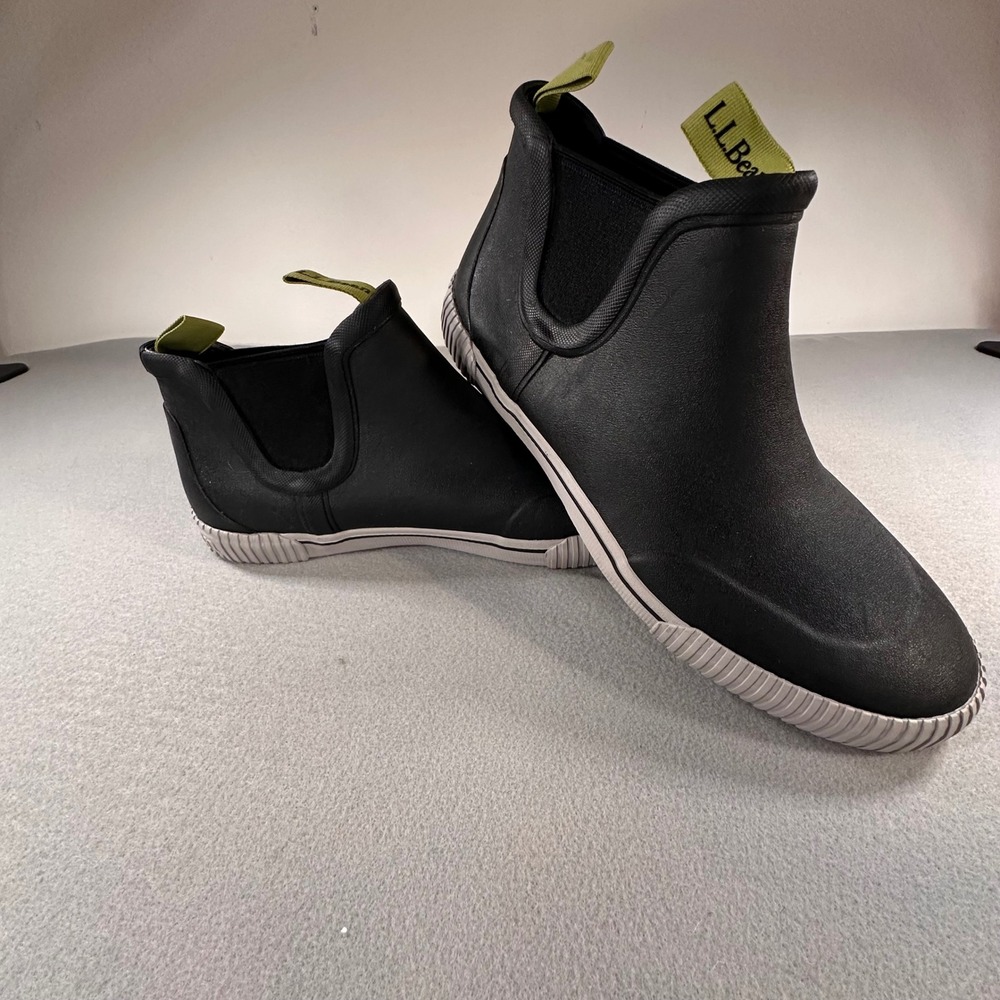 NWOT‎ LL Bean Mens Wellie Sport Chelsea Boots Black Gray Waterproof 517498 sz 10